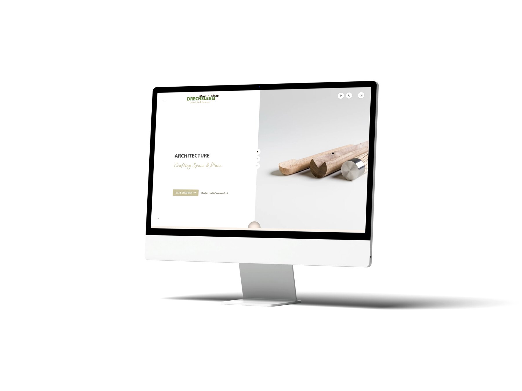 Website Drechslerei Martin Klotz auf einem Monitor