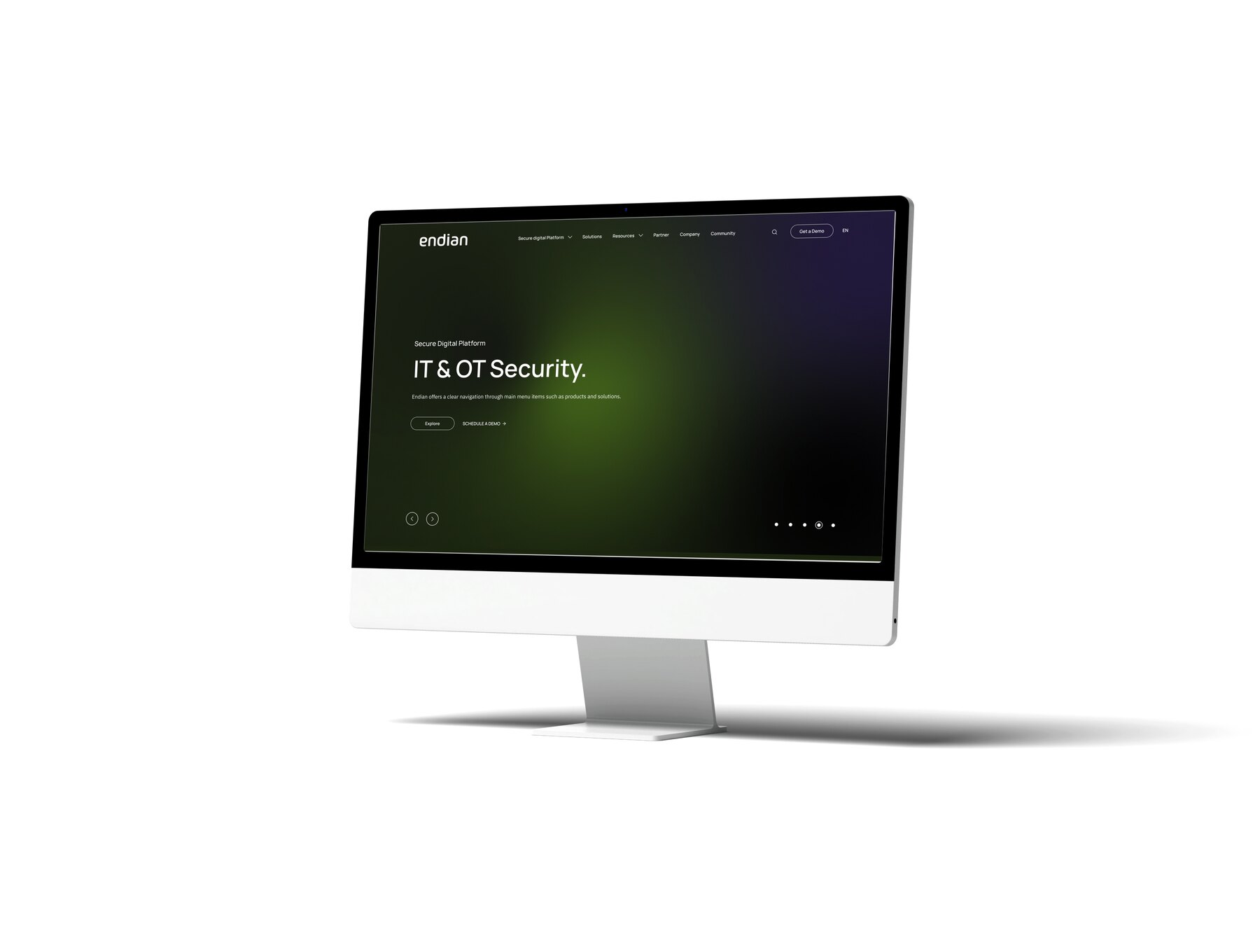 Website Endian auf einem Monitor