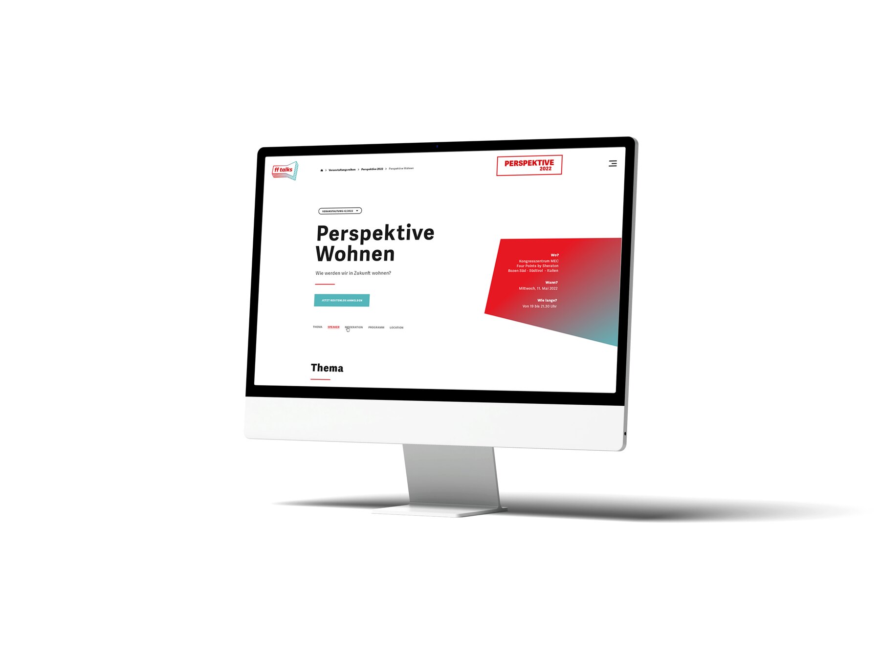 Website FF Talks auf einem Monitor