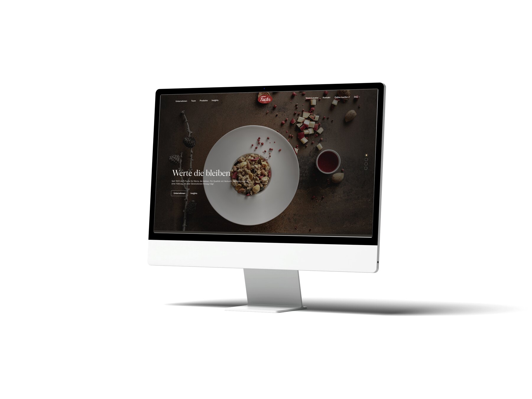 Website Fuchs auf einem Monitor