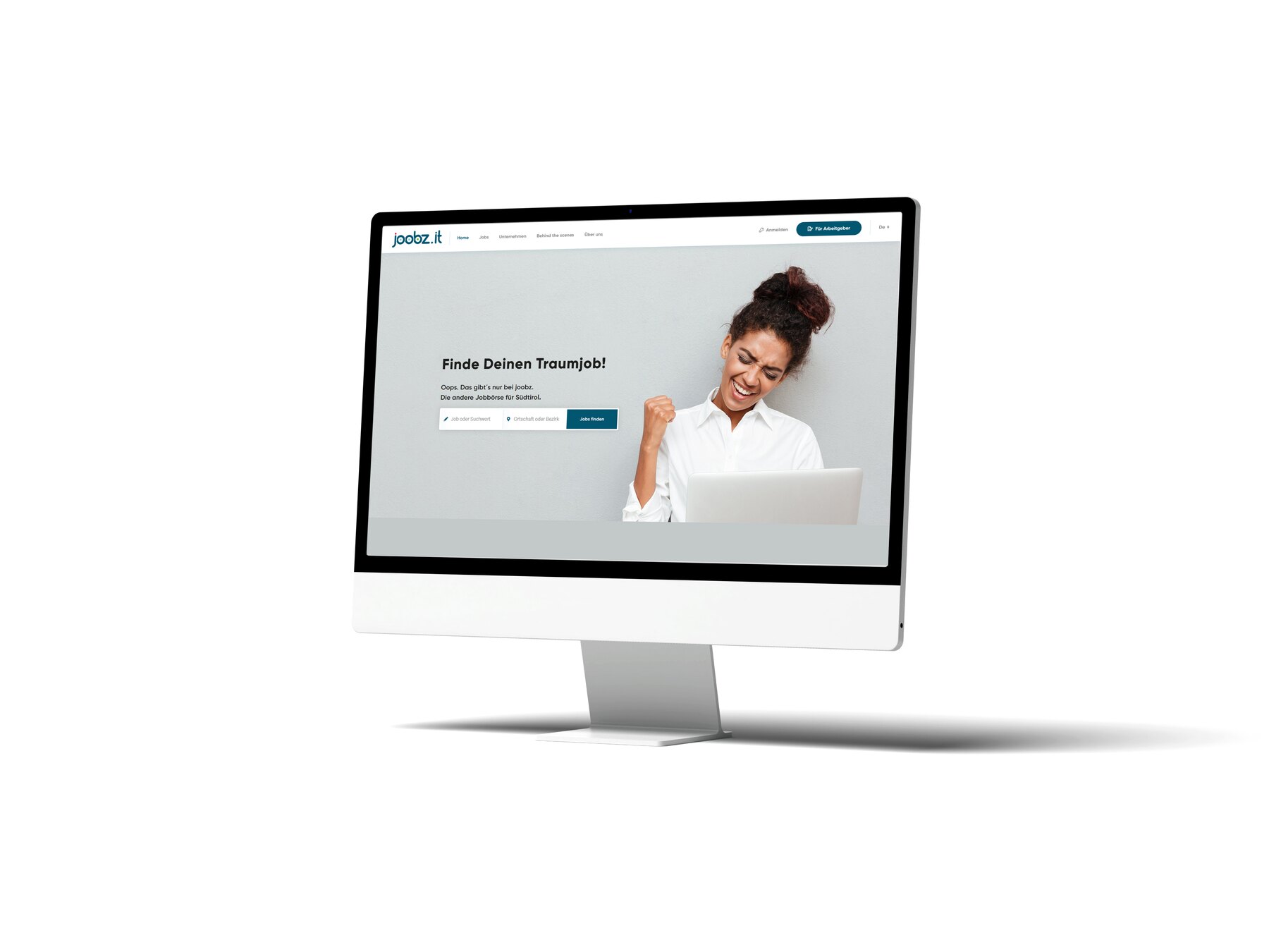 Website joobz auf einem Monitor
