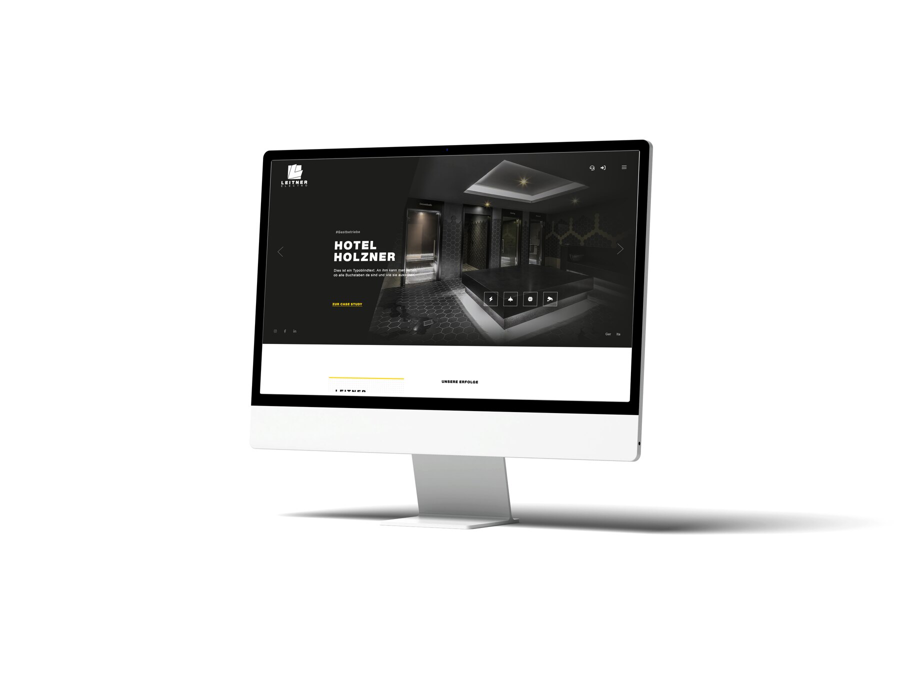Website Leitner Electro auf einem Monitor