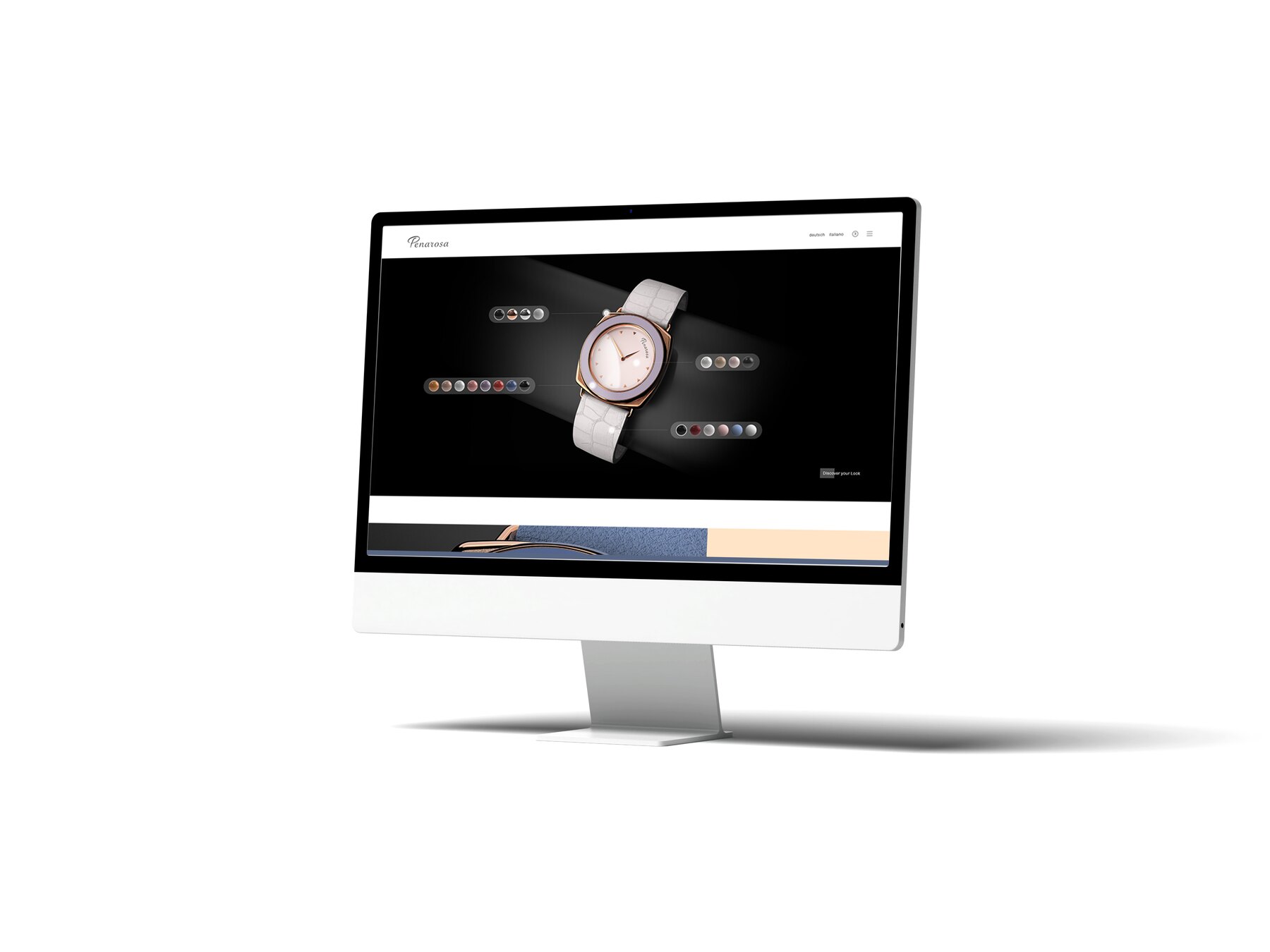 Website Penarosa auf einem Monitor
