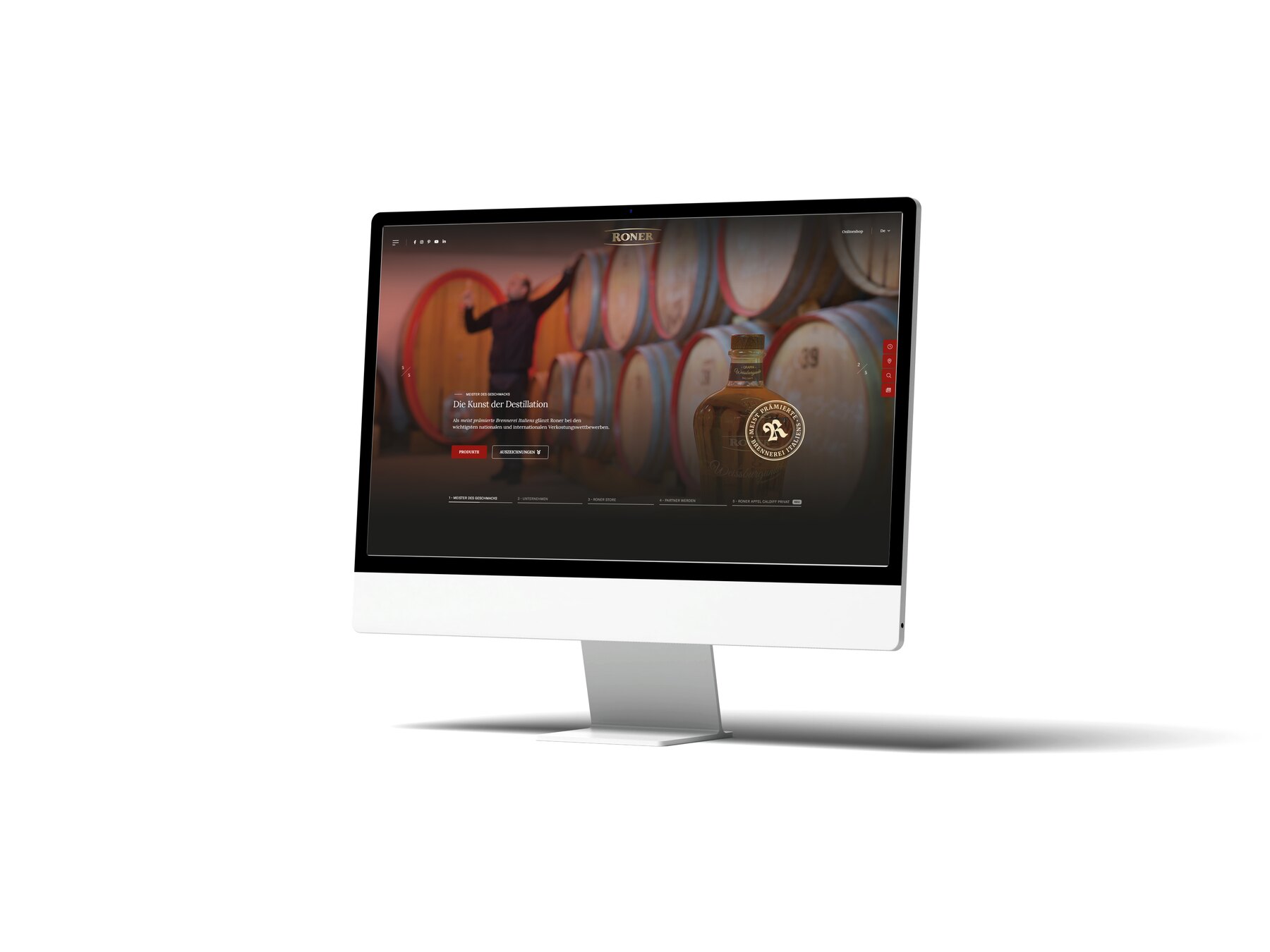Website Roner auf einem Monitor