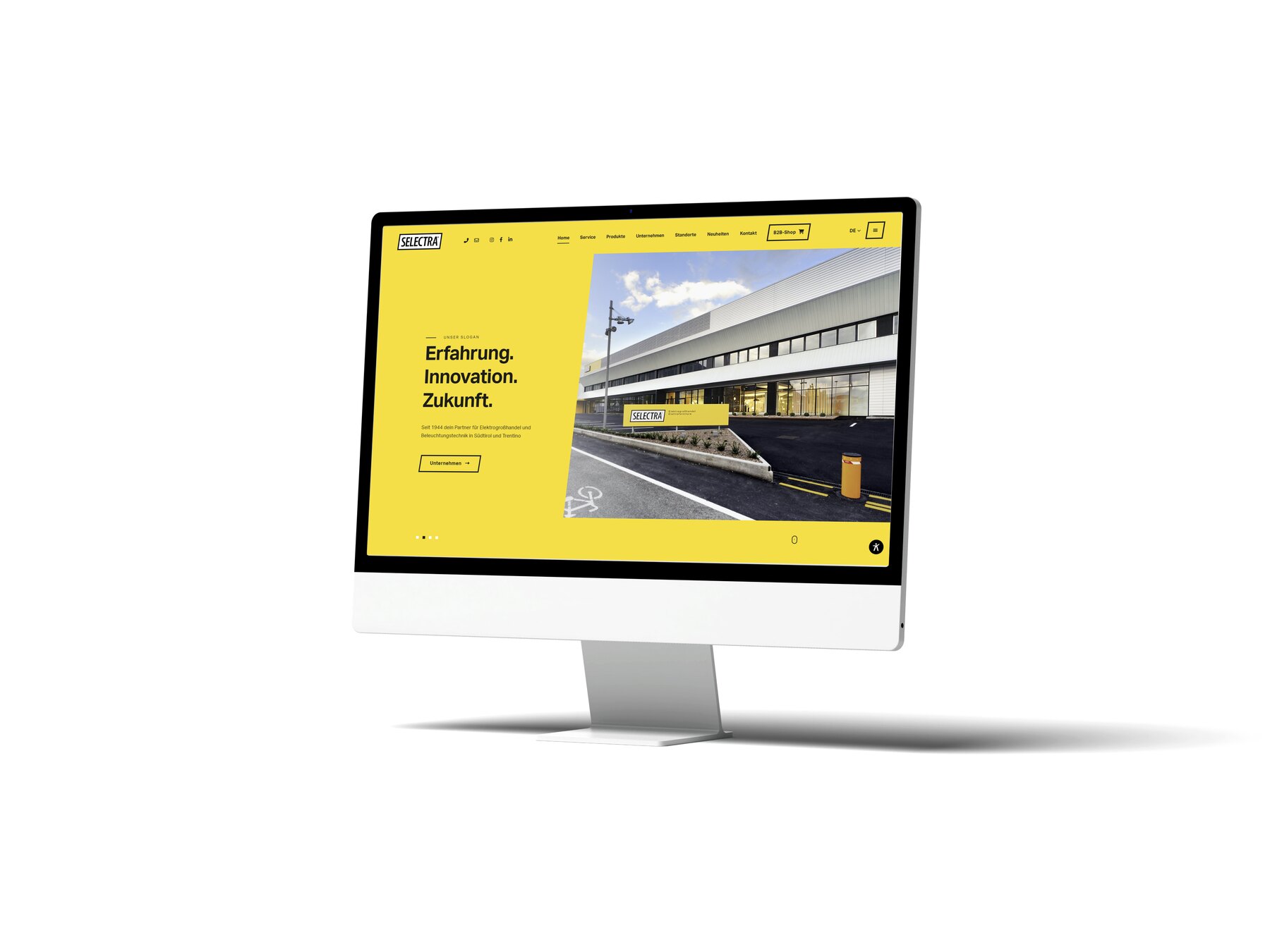 Website Selectra auf einem Monitor