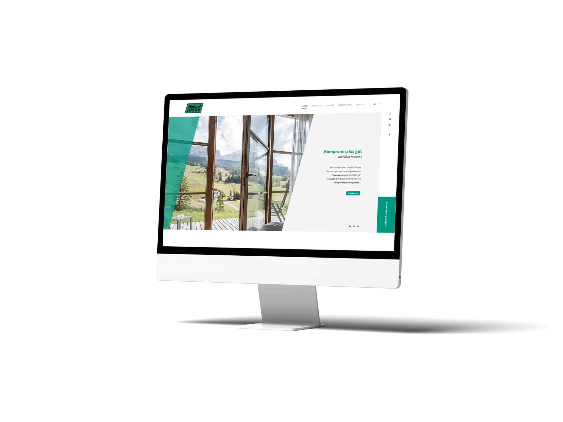 Website Südtirol Fenster auf einem Monitor