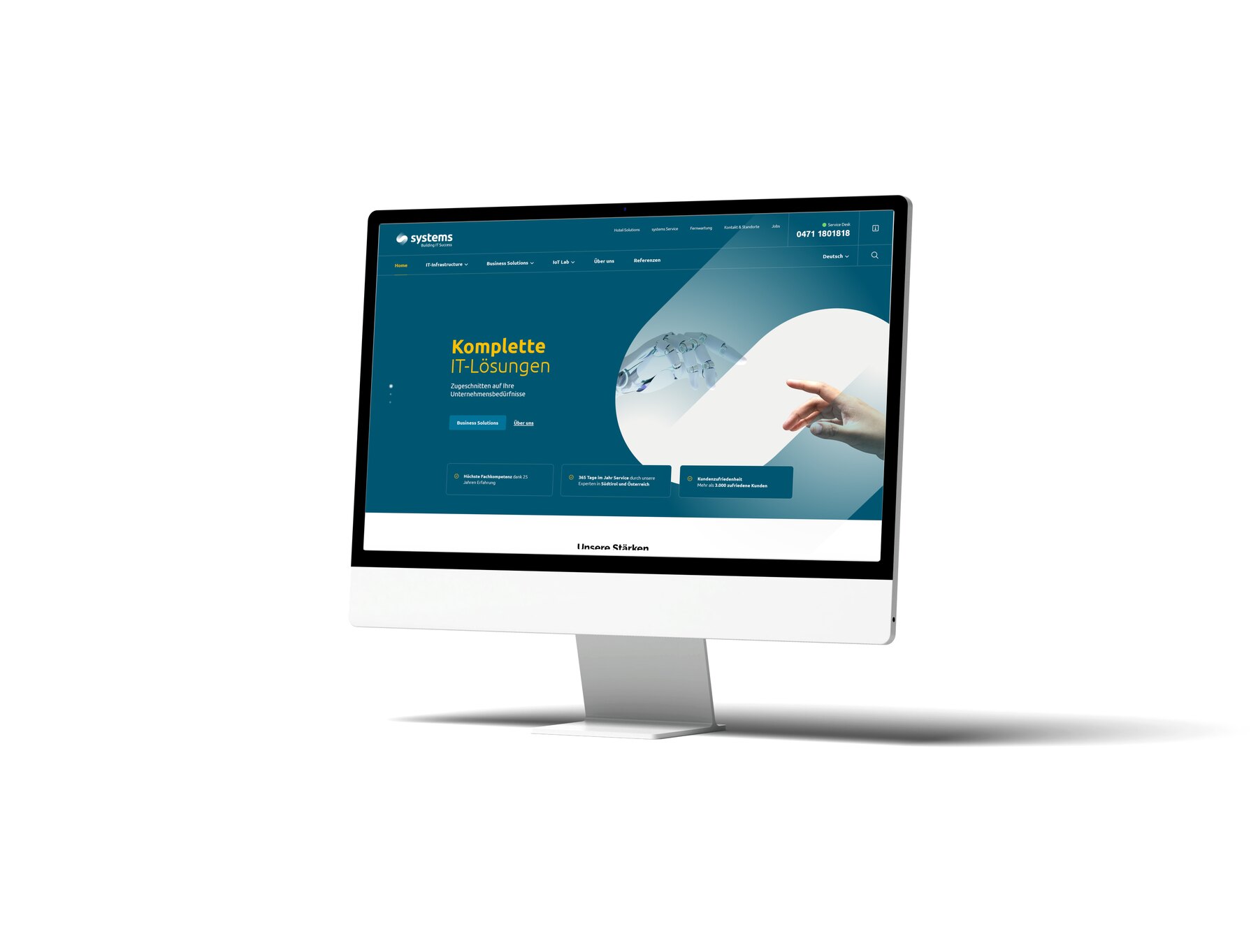 Website systems auf einem Monitor