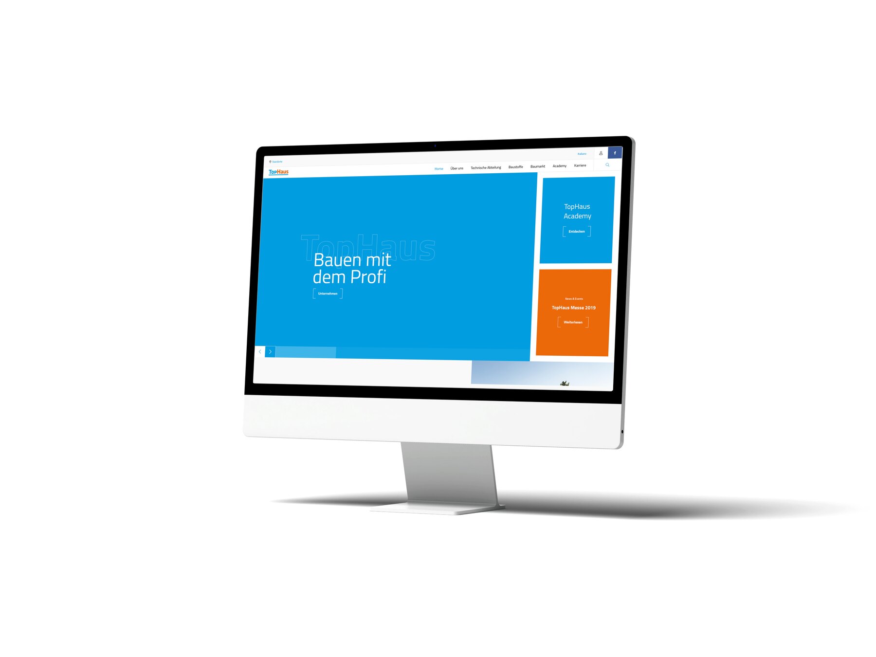Website TopHaus auf einem Monitor