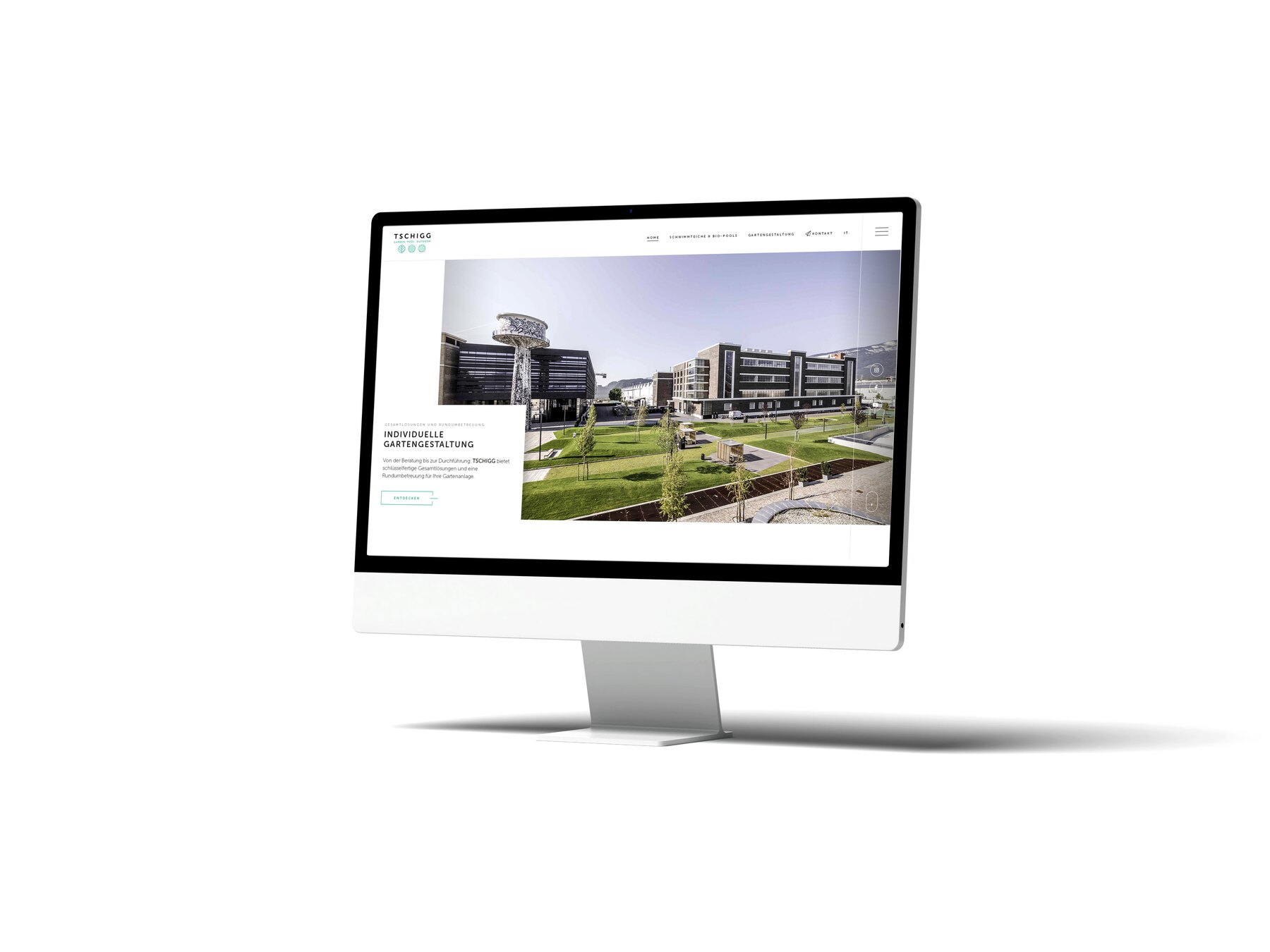 Website Tschigg auf einem Monitor