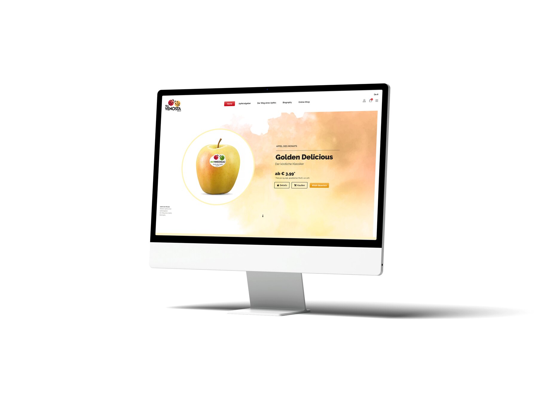 Website Val Venosta auf einem Monitor
